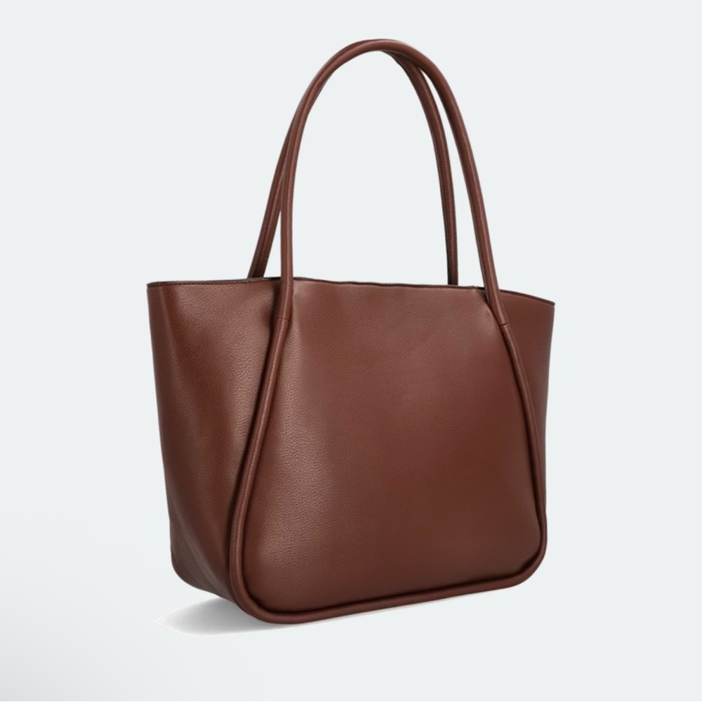 Elegant Brown Leather Tote Bag